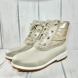 Sperry Women's Maritime Repel Snow Boots Thinsulate Waterproof Taupe Size 7.5